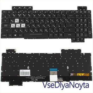 Клавіатура для ноутбука ASUS (GL504 series) rus, black, без фрейму, підсвітка клавіш RGB (ОРІГИНАЛ)