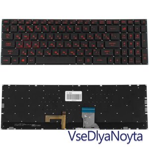 Клавіатура для ноутбука ASUS (GL702VI) rus, black, без фрейму, підсвічування клавіш (RGB)