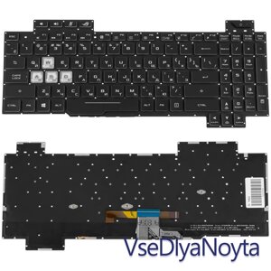 Клавіатура для ноутбука ASUS (GL704 series) rus, black, без фрейму, підсвітка клавіш RGB (ОРІГИНАЛ)