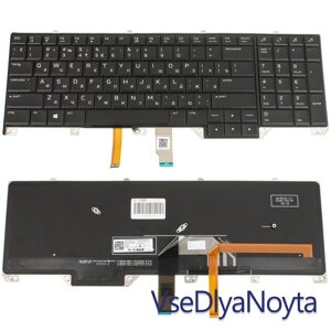 Клавіатура для ноутбука DELL (Alienware: 17 R4, 17 R5) rus, black, підсвітка клавіш (RGB) версія 1