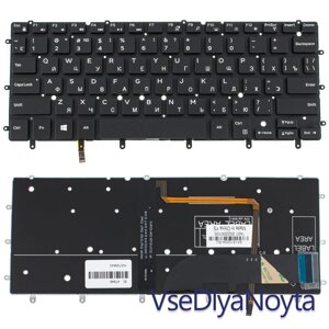 Клавіатура для ноутбука DELL (Inspiron: 7347, 7348) rus, black, без фрейму, підсвітка клавіш
