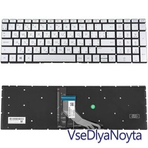 Клавіатура для ноутбука HP (250 G7, 255 G7 series) Intern, silver, без фрейму, підсвітка клавіш (ОРІГИНАЛ)