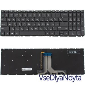 Клавіатура для ноутбука HP (Pavilion: 15-EG, 15-EH) rus, black, без фрейму, підсвітка клавіш