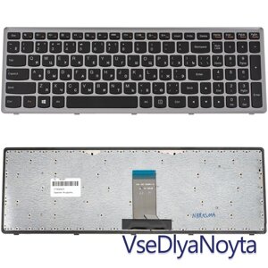 Клавіатура для ноутбука LENOVO (IdeaPad: U510, Z710) rus, black, silver frame (ОРІГИНАЛ)