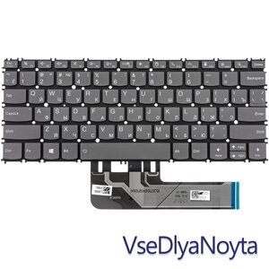 Клавіатура для ноутбука LENOVO (ThinkBook: 13s, 14s) rus, dark gray, без фрейму, підсвітка клавіш