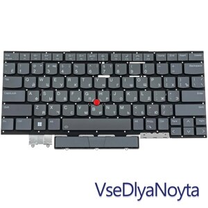 Клавіатура для ноутбука LENOVO (ThinkPad: X1 Yoga 8th Gen) rus, storm grey, без фрейму, підсвітка клавіш