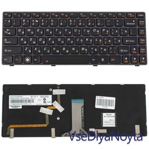 Клавіатура для ноутбука LENOVO (Y480, Y485) rus, black, підсвітка клавіш