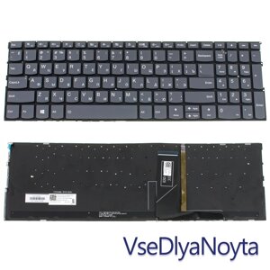 Клавіатура для ноутбука LENOVO (Yoga C740-15IMLL) rus, silver, без фрейму, підсвічування клавіш