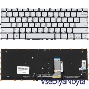 Клавіатура для ноутбука LENOVO (Yoga Slim 9 14IAP7) rus, silver, без фрейму, підсвічування клавіш (ОРІГИНАЛ)