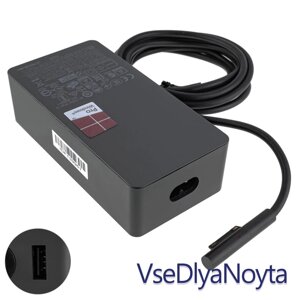 Оригінальний блок живлення для планшета MICROSOFT 15 V, 6.3 A, 102 W, 6pin, Black (без кабелю! Surface Pro 5,