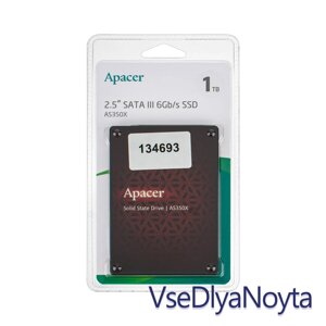 Жорсткий диск 2.5" SSD 1tb apacer AS350X panther series, AP1tbas350XR-1, TLC 3D, SATA-III 6gb/s, зап/шт.