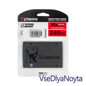 SSD накопичувавч 2.5 240gb kingston ssdnow A400 series, SA400S37/240G (2ch), TLC, SATA-III 6gb/s rev3.0,