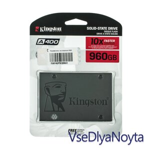 SSD накопичувавч 2.5 960gb kingston ssdnow A400 series, SA400S37/960G (2ch), TLC, SATA-III 6gb/s rev3.0,