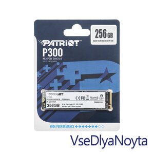 Накопичувач SSD M2 256gb patriot P300 series, P300P256GM28, nvme1.3 pcie3.0 x4, 3D NAND TLC, зап/чт.
