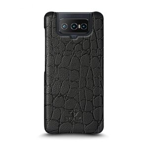 Шкіряна накладка Stenk Reptile Cover для ASUS Zenfone 8 Flip Чорна (70236)