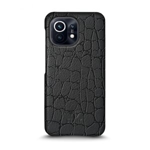 Шкіряна накладка Stenk Reptile Cover для Xiaomi Mi 11 Чорна (70199)