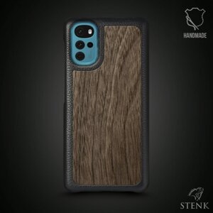 Шкіряна накладка Stenk WoodBacker для Motorola Moto G22 Чорна (72439)