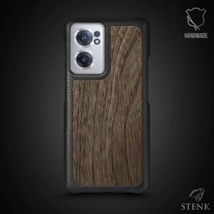 Шкіряна накладка Stenk WoodBacker для OnePlus Nord CE 2 5G Чорна (72449)