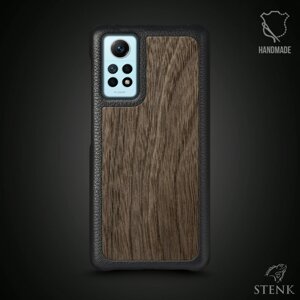 Шкіряна накладка Stenk WoodBacker для Xiaomi Redmi Note 12 Pro 4G Чорна (74191)