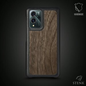 Шкіряна накладка Stenk WoodBacker для ZTE Blade V40 Pro Чорна (73235)