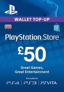 50 GBP (UK) для Playstation Network Card (United Kingdom, PlayStation Store / PSN)