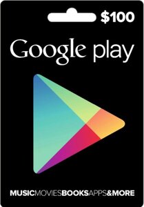 Google Play Gift Card 100 $100 доларів) для Гугл Плей Маркета сертифікат поповнення