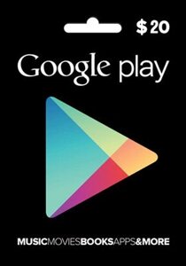Google Play Gift Card 20 $20 доларів) для Гугл Плей Маркета сертифікат карта поповнення рахунку