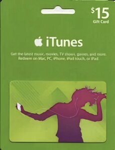 ITunes Gift Card 15 $15 доларів) для App Store код сертифікат карта поповнення рахунку iTunes Store і AppStore