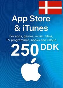 Подарункова картка iTunes 250 DKK для сертифіката коду App Store Sertificate iTunes Store та сертифікат картки поповнення облікового запису Appstore