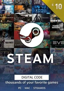 Подарункова карта Steam Wallet 10 (Euro card)