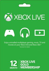 Xbox Live Gold - 12 місяців (Xbox 360 / One) підписка для всіх регіонів і країн