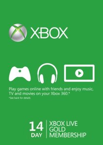 Xbox Live Gold - 14 днів (Xbox 360 / One) підписка для всіх регіонів і країн