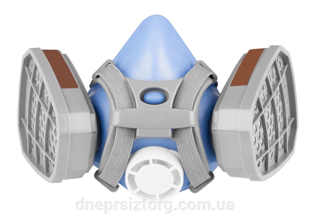 Респіратор Антоніо Маск з двома хімічними фільтрами А1, різьбове кріплення від компанії Дніпро-ЗІЗ-Торг - фото 1