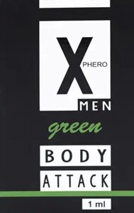 Духи з феромонами для чоловіків X phero Men Green Body Attack, 1 ml