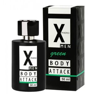 Духи з феромонами для чоловіків X phero Men Green Body Attack, 50 ml