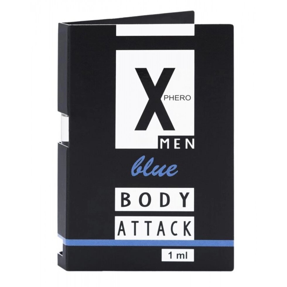 Духи з феромонами для чоловіків X phero Men Blue Body Attack, 1 ml від компанії Slav-intim. shop - фото 1