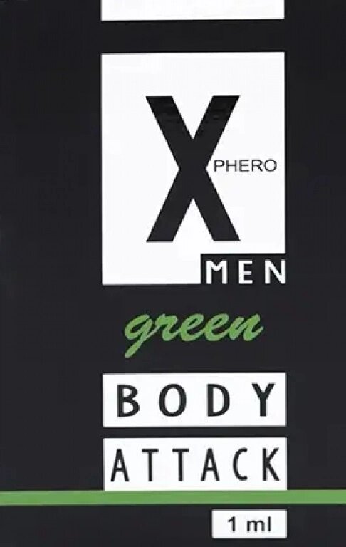 Духи з феромонами для чоловіків X phero Men Green Body Attack, 1 ml від компанії Slav-intim. shop - фото 1