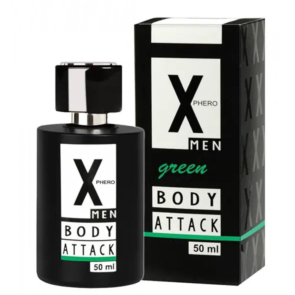 Духи з феромонами для чоловіків X phero Men Green Body Attack, 50 ml від компанії Slav-intim. shop - фото 1