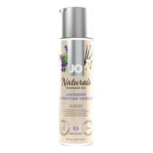 Масажна олія System JO – Naturals Massage Oil – Lavender & Vanilla з ефірними оліями (120 мл)