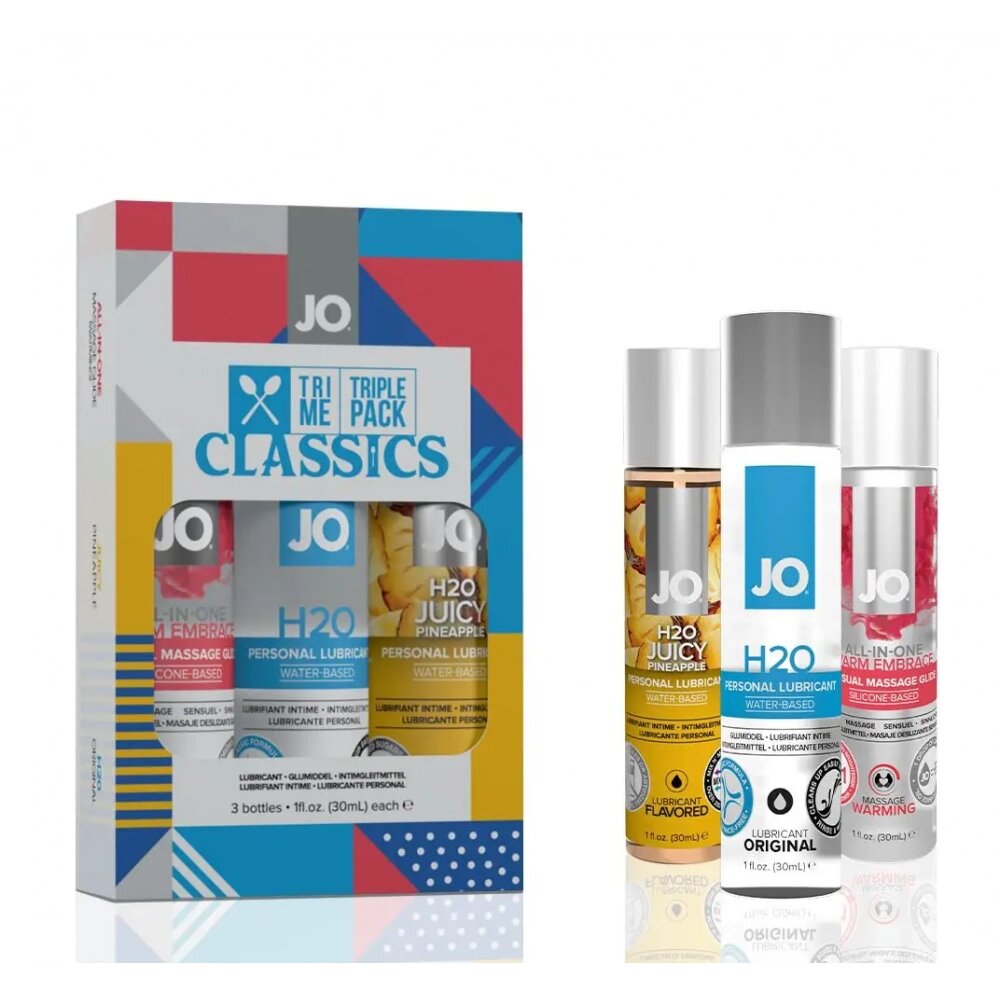 Набір System JO Tri-Me Triple Pack - Classics (3 х 30 мл) водне, силіконове та смакове мастило від компанії Slav-intim. shop - фото 1