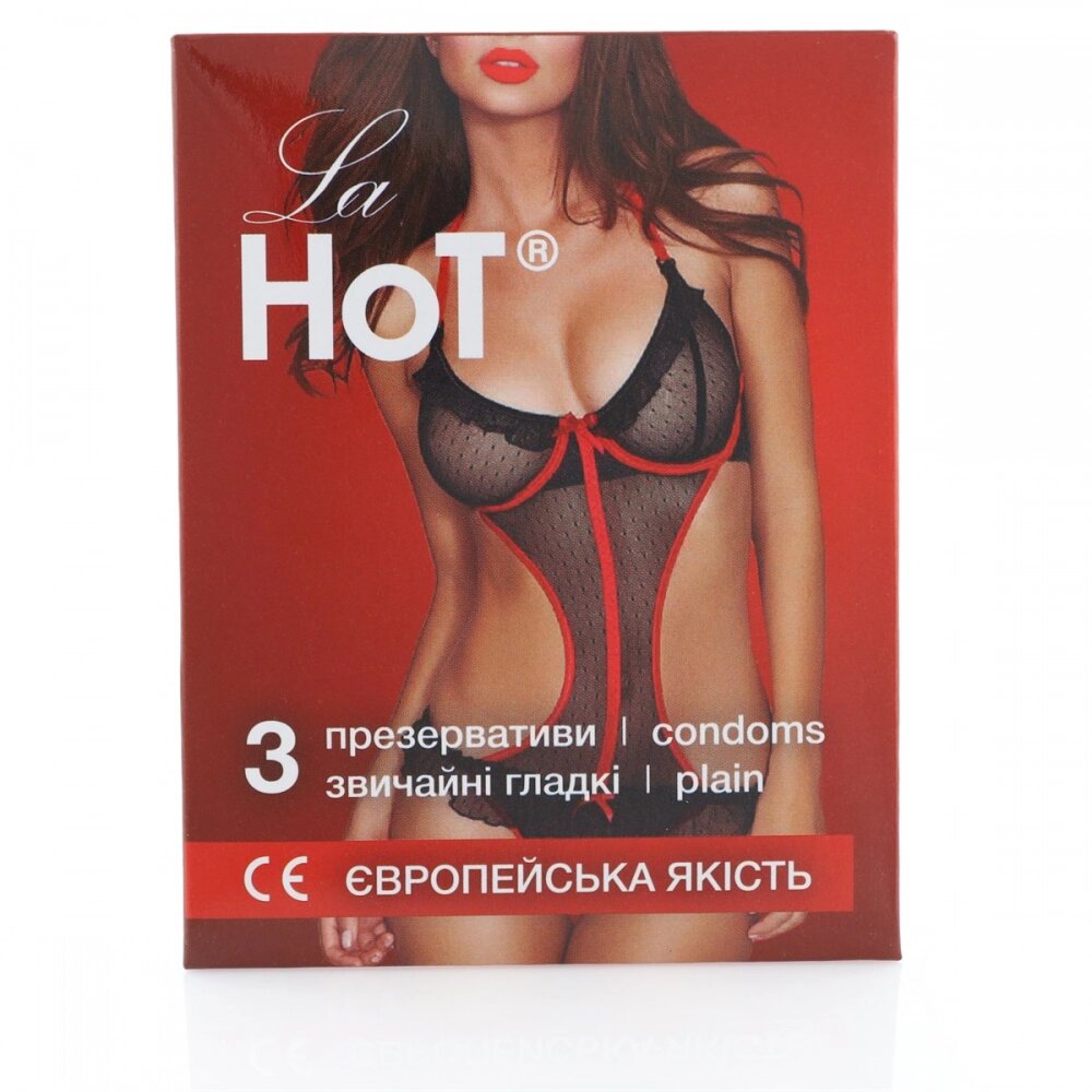 Презервативи LA HOT гладкі конверт 3шт від компанії Slav-intim. shop - фото 1