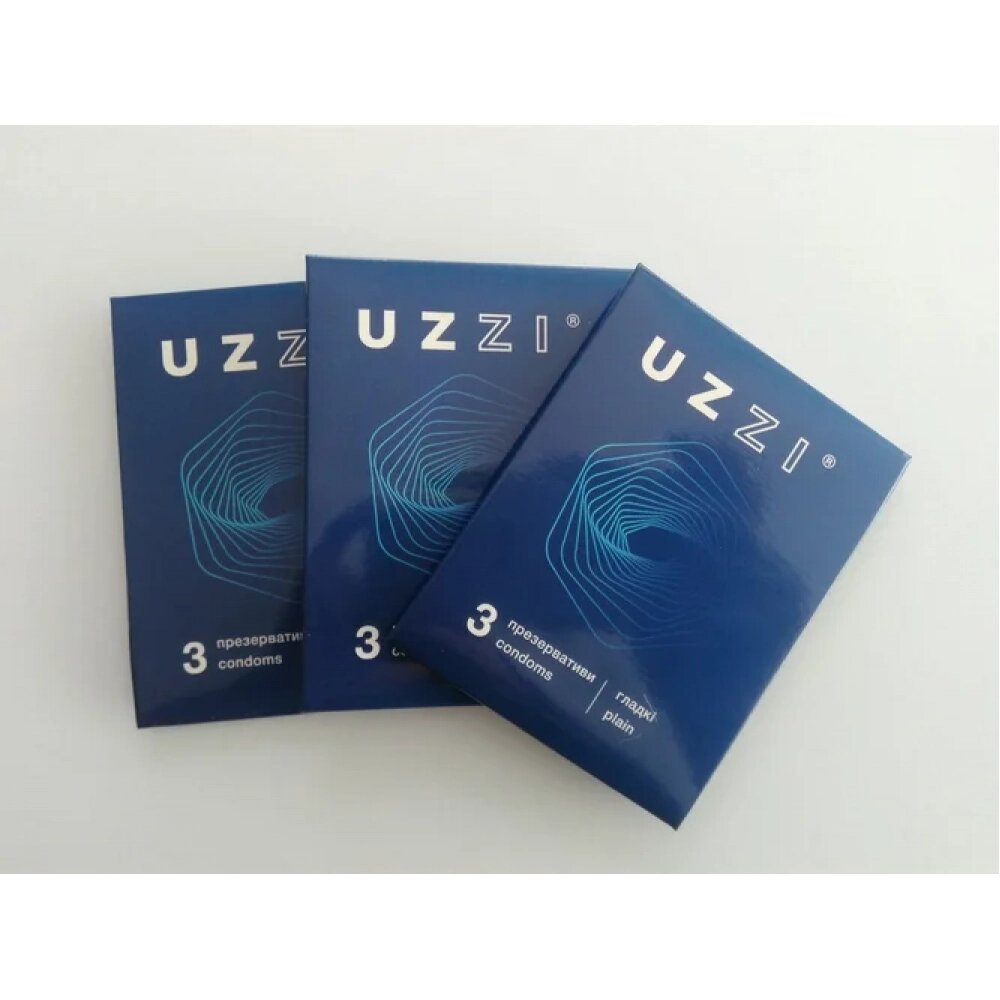 Презервативи UZZI гладкі з великою кількістю мастила 3шт (конверт) від компанії Slav-intim. shop - фото 1