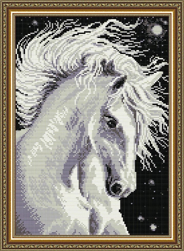 AT3016. лошадь белая від компанії Інтернет-магазин «вишивав-ка» - фото 1