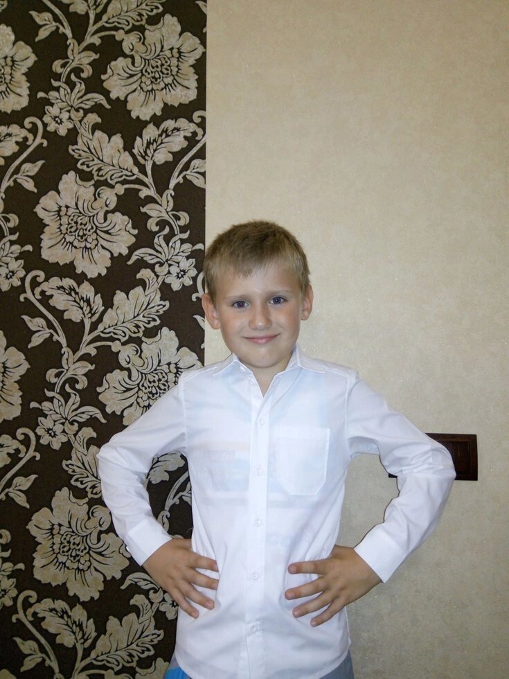 Детская школьная рубашка белая від компанії Інтернет-магазин «вишивав-ка» - фото 1