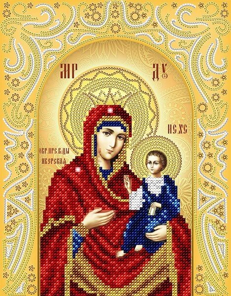 Іверська ікона Божої Матері AC4-136 від компанії Інтернет-магазин «вишивав-ка» - фото 1