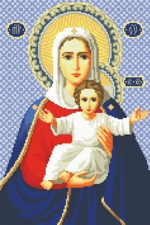 Канва з малюнком для вишивки хрестом Богородиця Леушінского Ікан 3014 від компанії Інтернет-магазин «вишивав-ка» - фото 1
