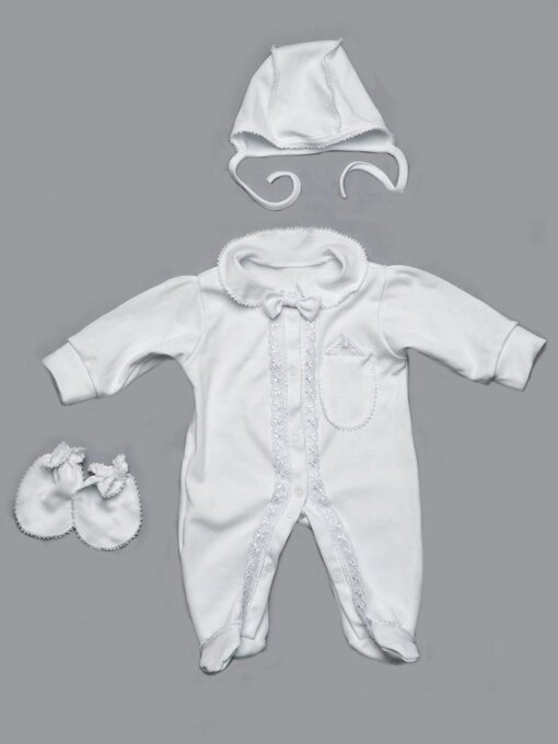 Комплект на выписку для новорожденных белый (для мальчика) від компанії Інтернет-магазин «вишивав-ка» - фото 1