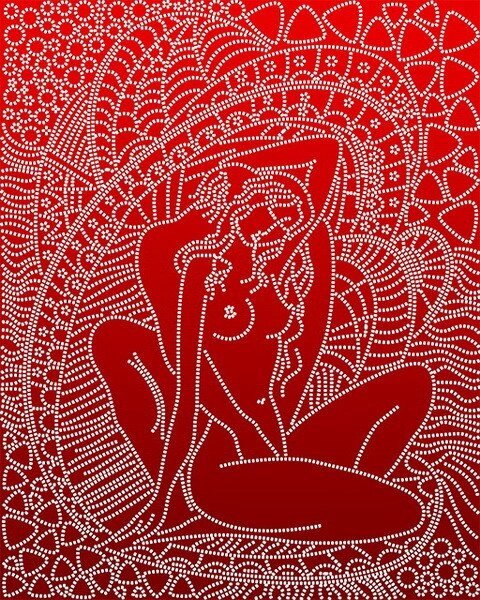 Малюнок на атласі для вишивання бісером Ніжність (червоний) АК3-211_1 від компанії Інтернет-магазин «вишивав-ка» - фото 1