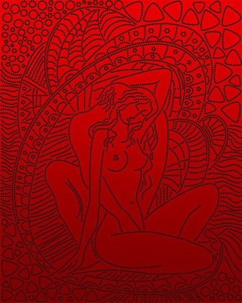 Малюнок на атласі для вишивання бісером Ніжність (червоний) АК3-211_3 від компанії Інтернет-магазин «вишивав-ка» - фото 1