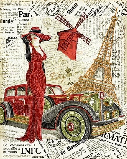Малюнок на атласі для вишивання бісером Париж від компанії Інтернет-магазин «вишивав-ка» - фото 1